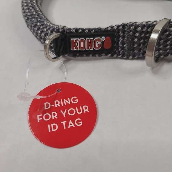 NWT Kong Reflective Rope Dog Collar Grey Size Small - Picture 2 of 6